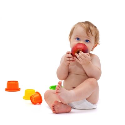 Cute Infant Boy With Apple
